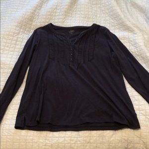 Dark long sleeve Blue top by Ann Taylor Loft